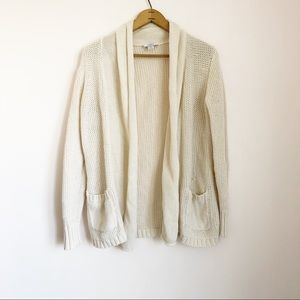 LOFT Cream Open Cardigan
